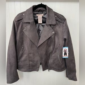 NWT Philosophy Faux Suede Moto Jacket